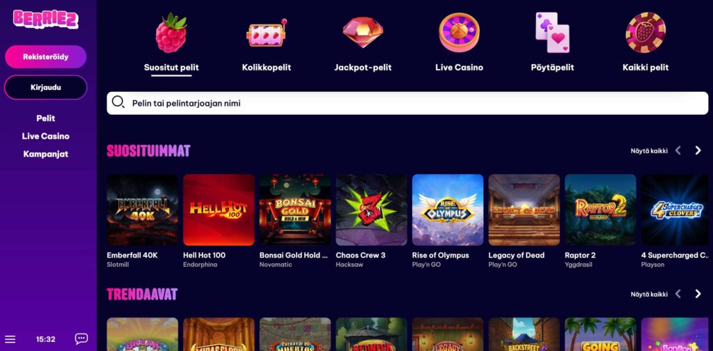 Berriez Casinon peliaula ja kolikkopelit