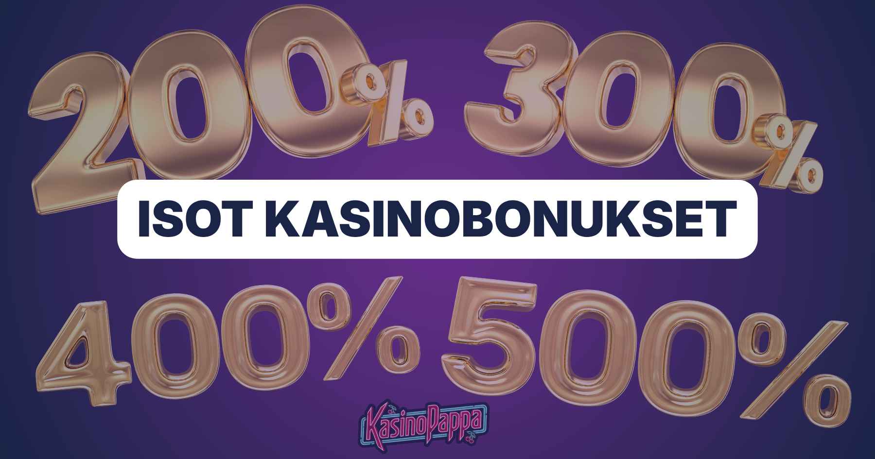 Isoissa kasinobonuksissa on iso bonusprosentti 200–500 %.