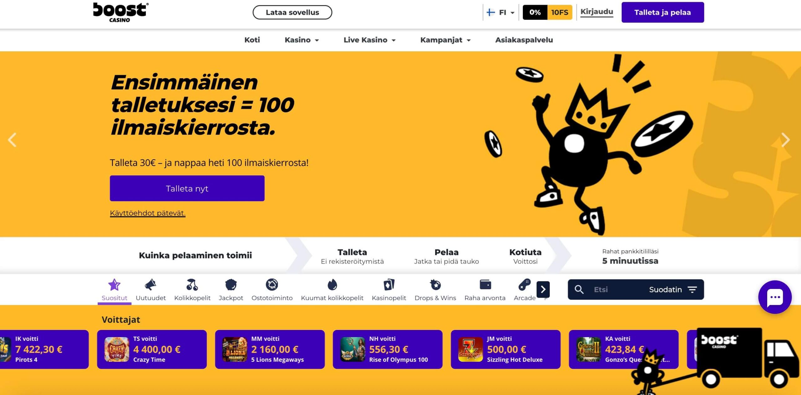 Boost Casinon etusivu