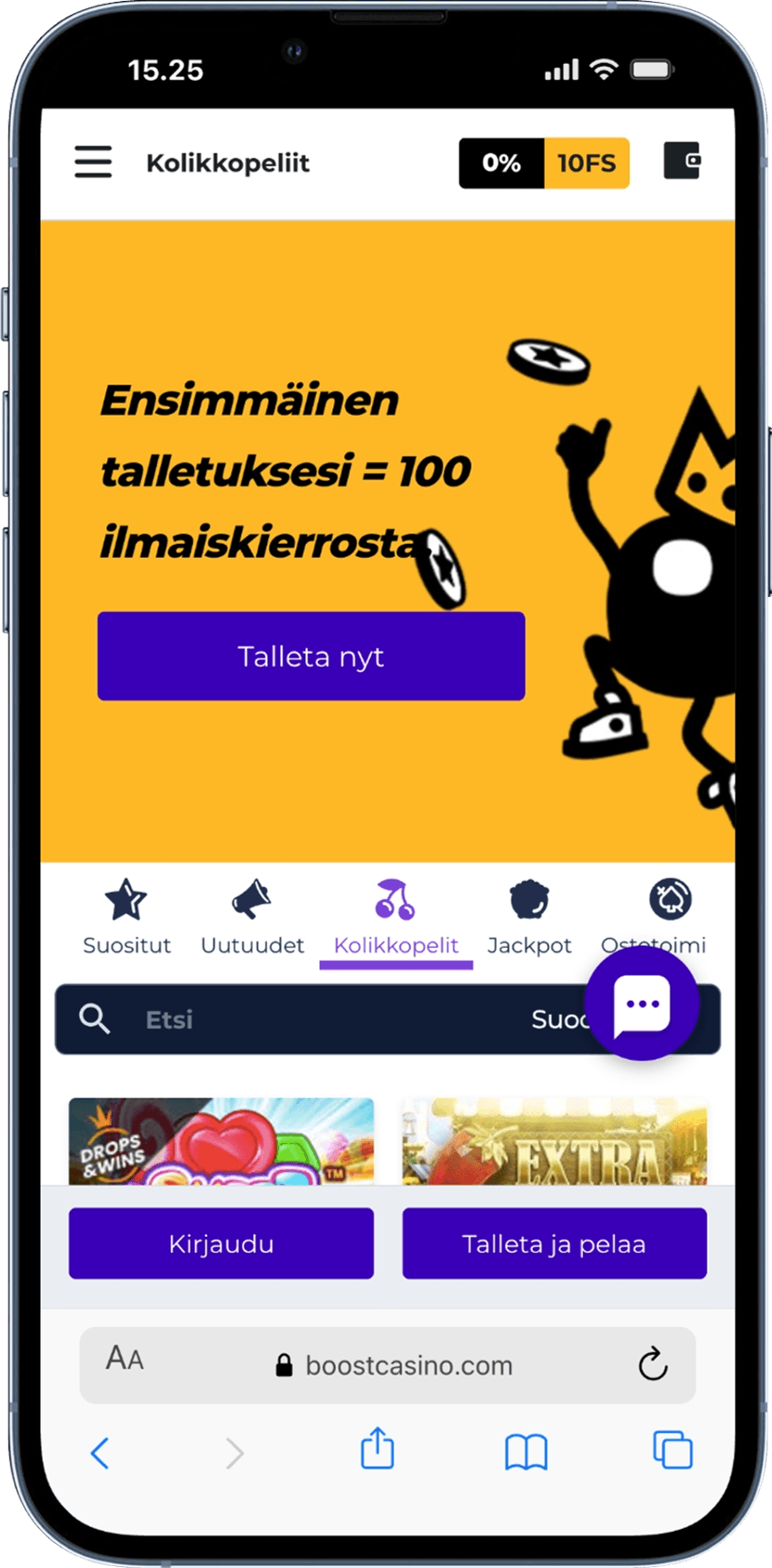 Boost Casino mobiilissa iPhonella