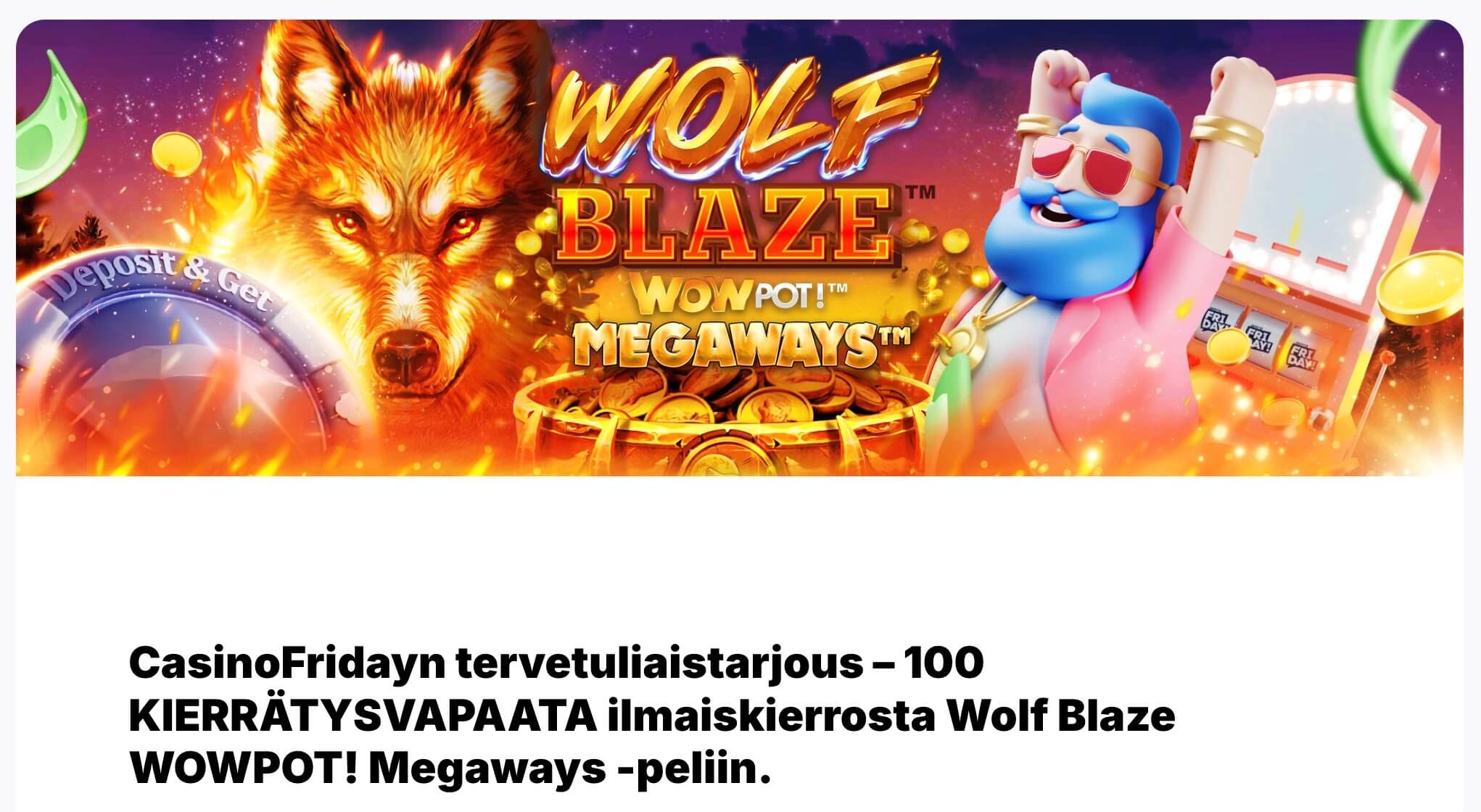 Casino Friday bonus on kierrätysvapaita ilmaiskierroksia