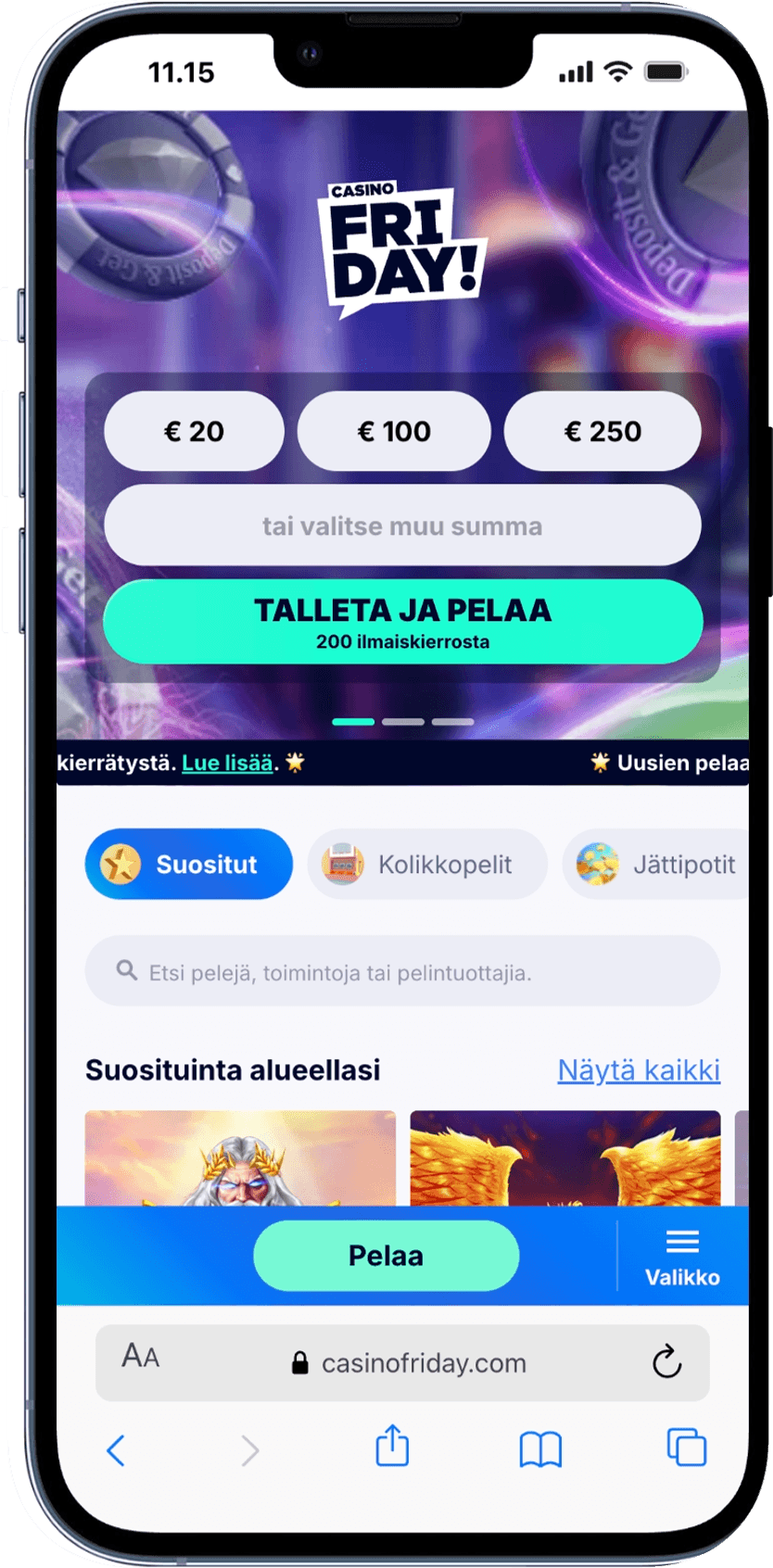 Casino Friday mobiilissa iPhone 13 Prolla